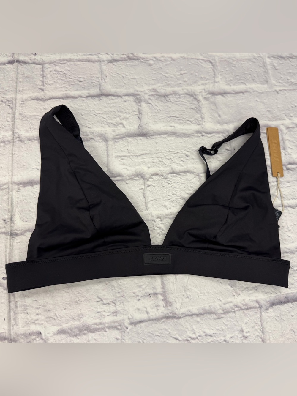 SKIMS Recycled Swim Plunge Bra Bikini Top Onyx 2XL NEW Beach Pool Vacation